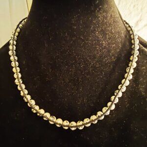 Dalmatian jasper cord and bead necklace choker 16" - 17"